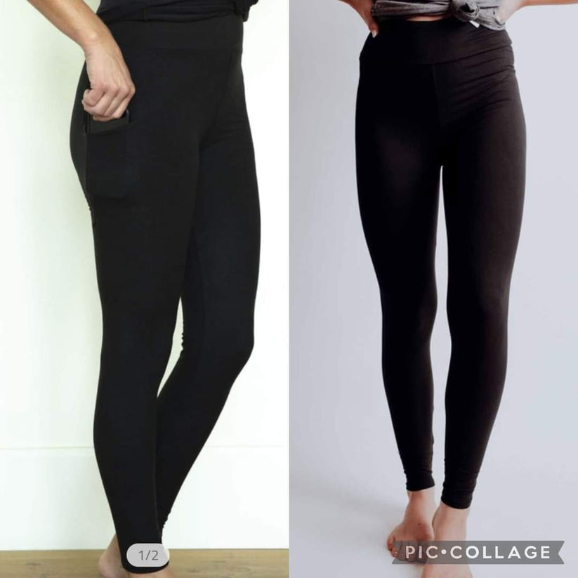 Butter Full Length Black Pocket Leggings