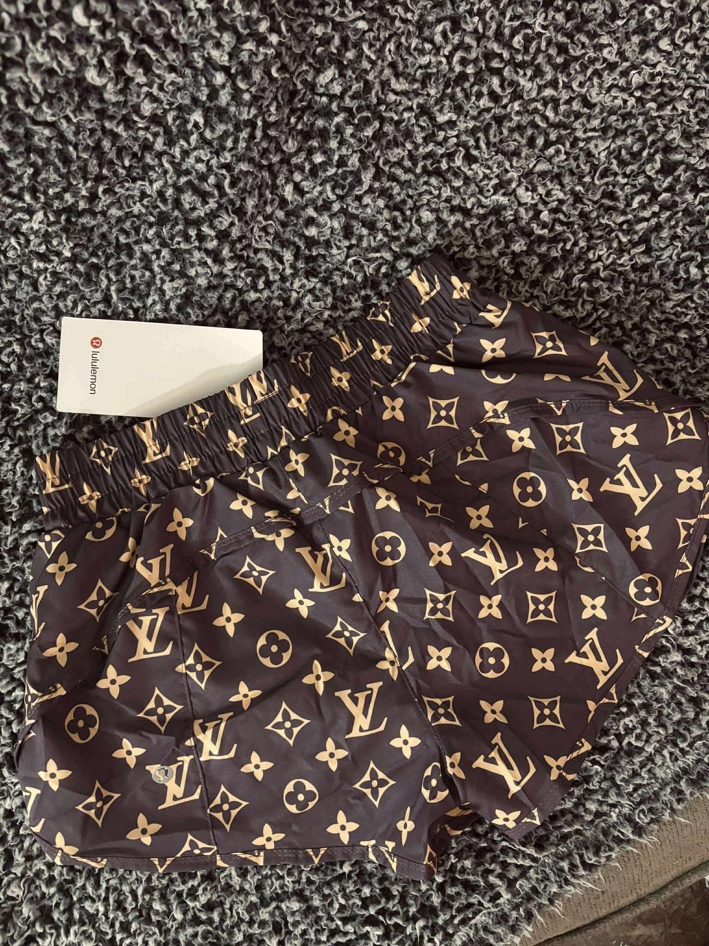 π Lu Boujee Mono Shorts Brown