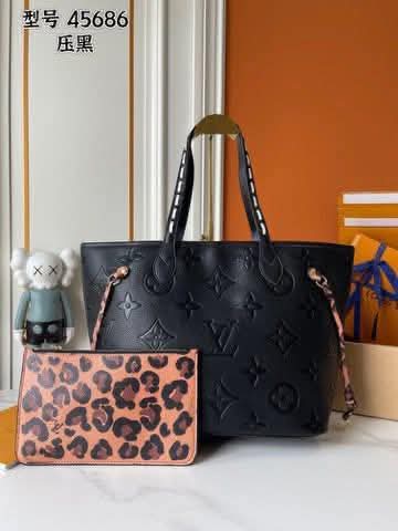 L Black/Leopard Never Full Bag