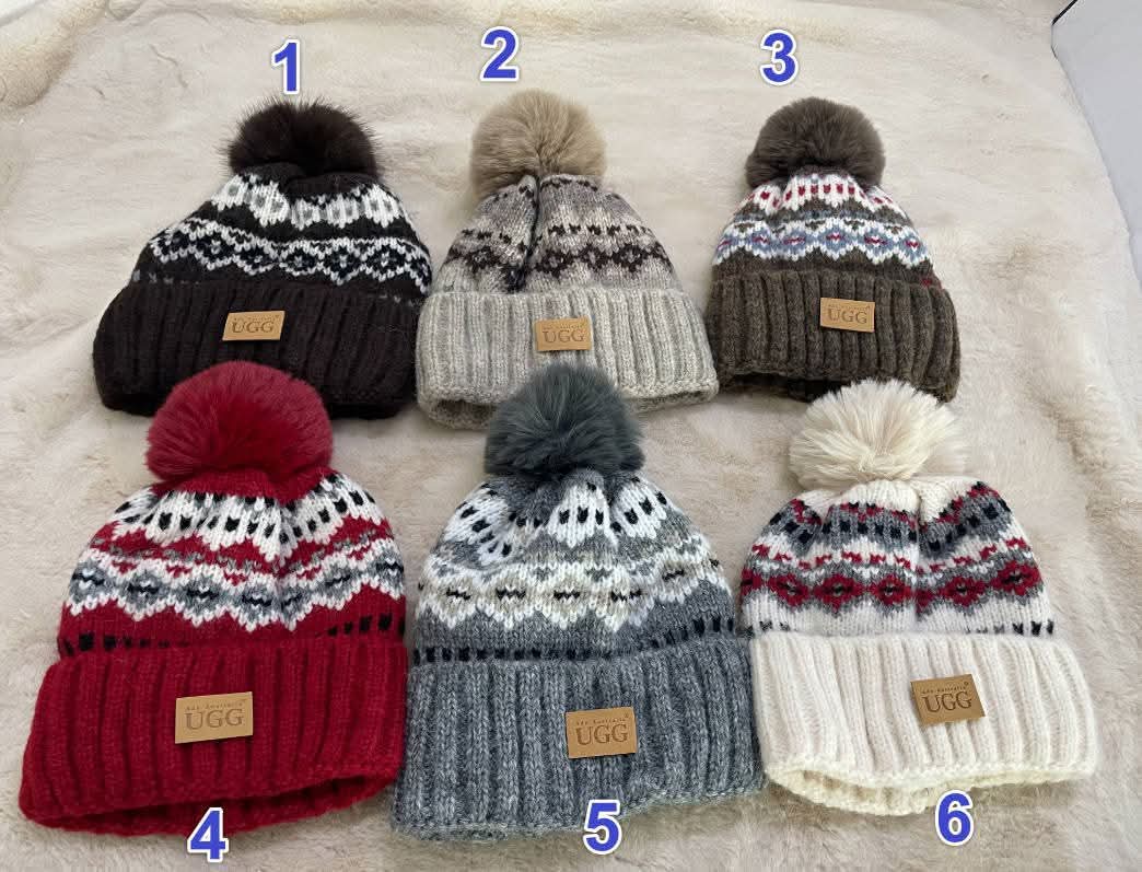 U Thick Knit Pattern Hats
