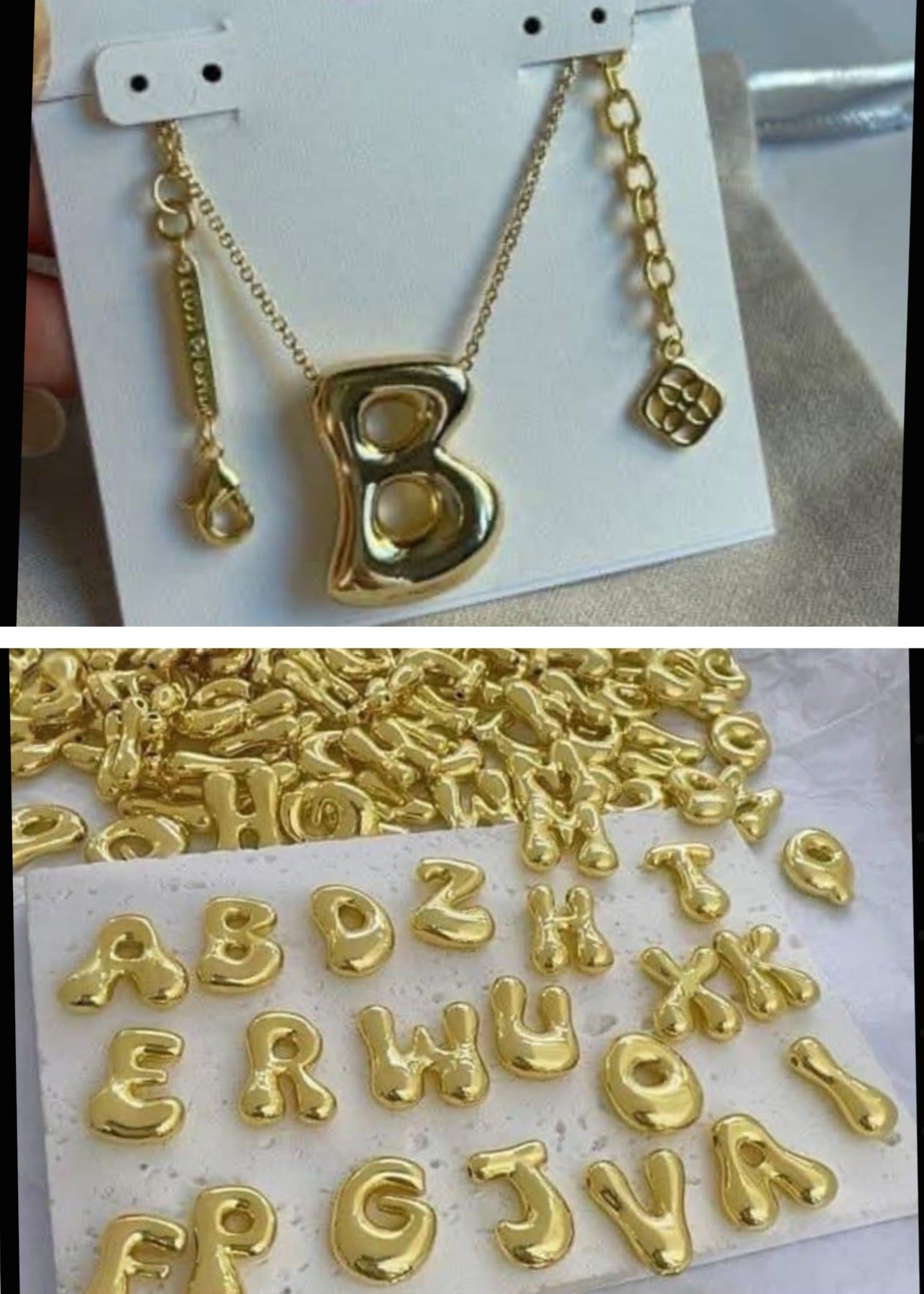 K-S Bubble Initial Necklace