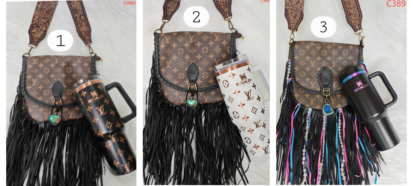 L Boho Fringe Bag/Cup Bundle