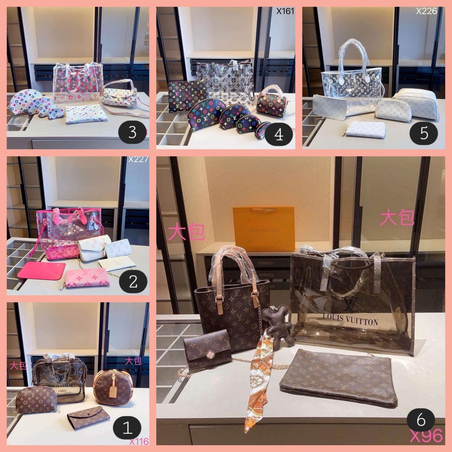 L Clear Tote Bundles 1-6