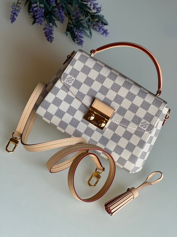 White Checkered crossbody