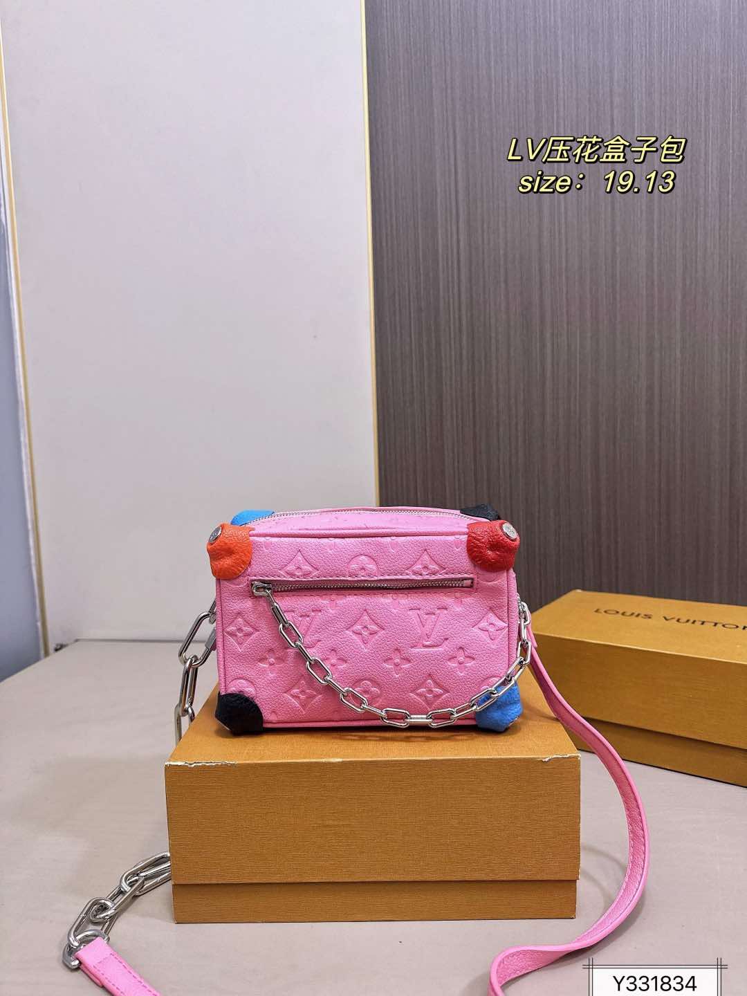 L Pink Mono Trunk Bag