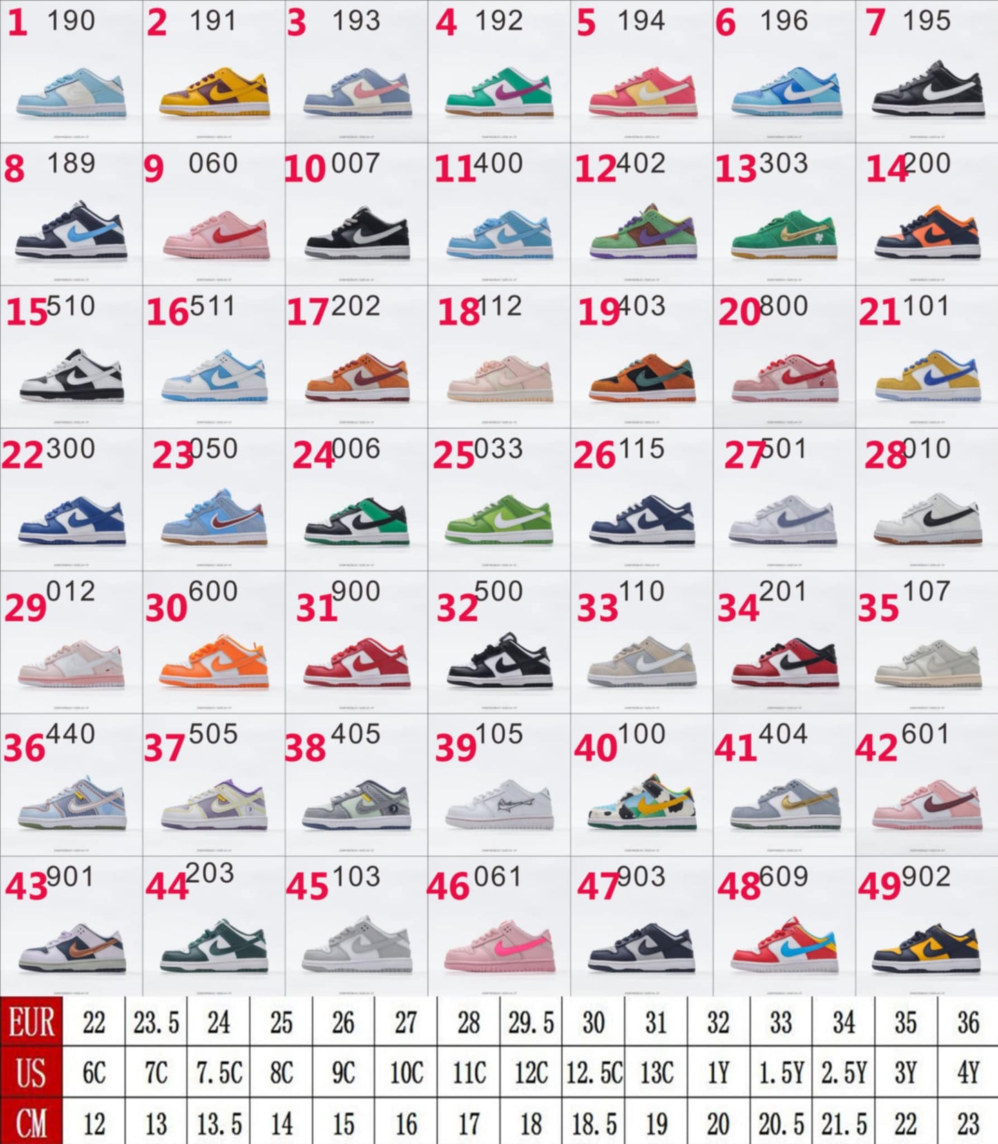 NKE Kids Shoes (STYLE 1-6)