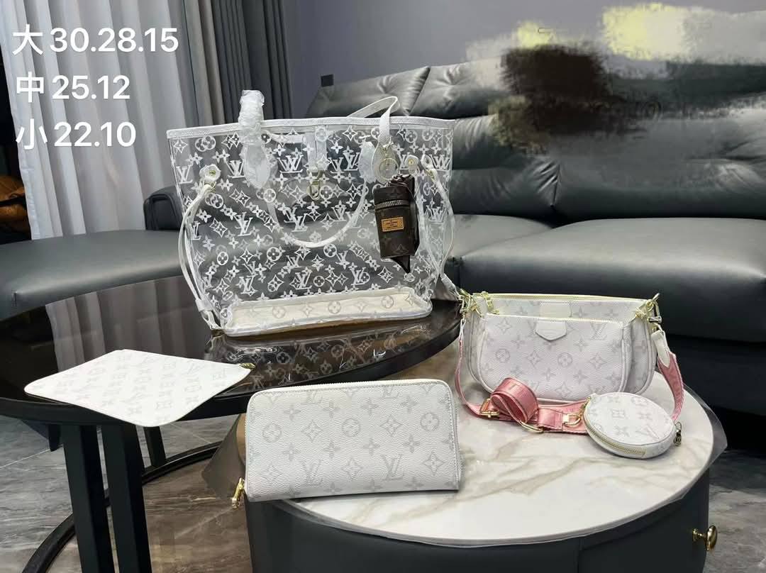 L Clear/White Bag Set