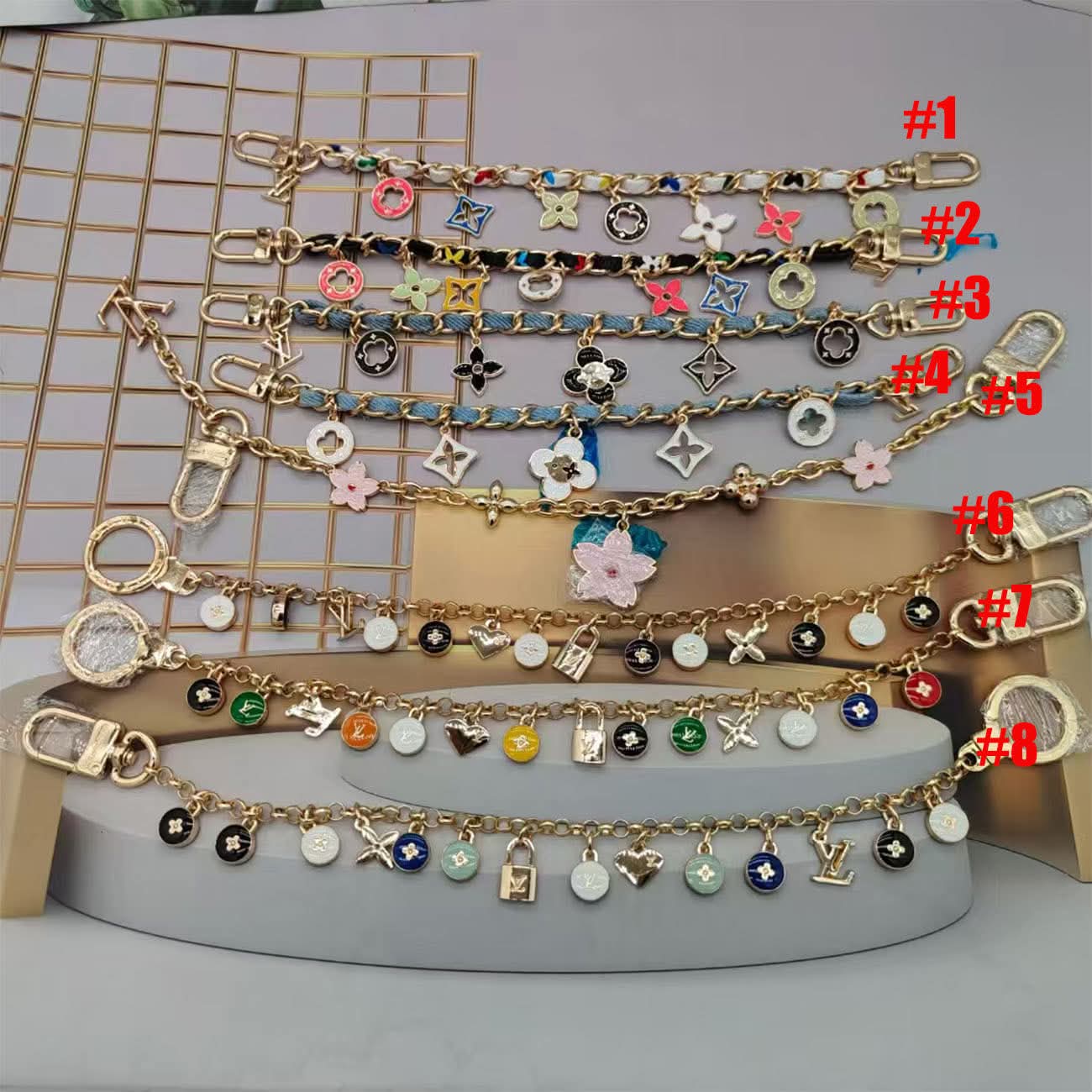 L Keychains & Bag Charms New* 1-8