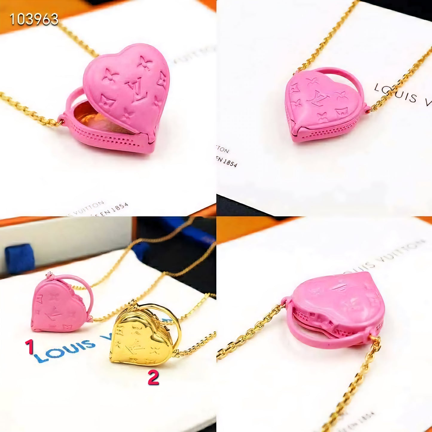 L Heart Charm Necklaces New