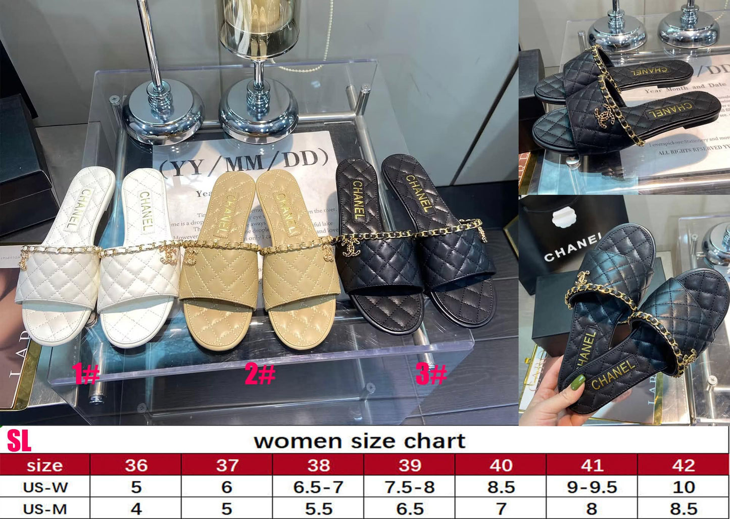 CC Quilted Slip on Sandals