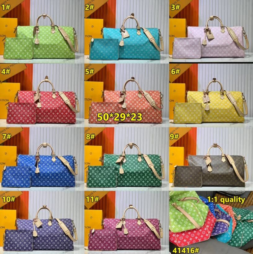 L Colorful Mono Duffles