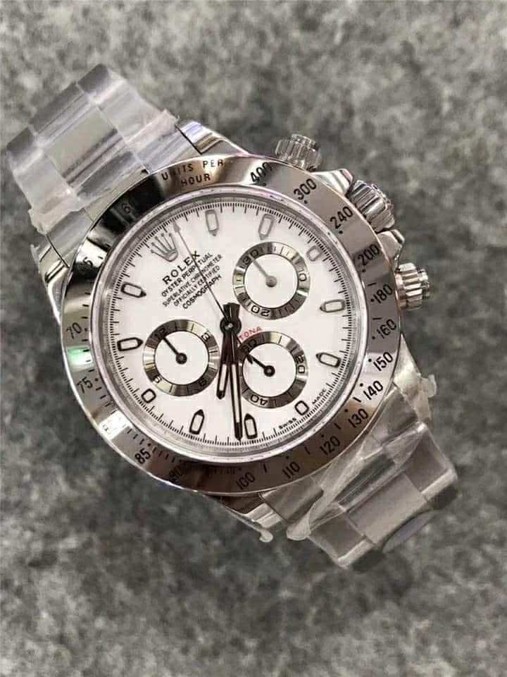 R Silver/White Watch