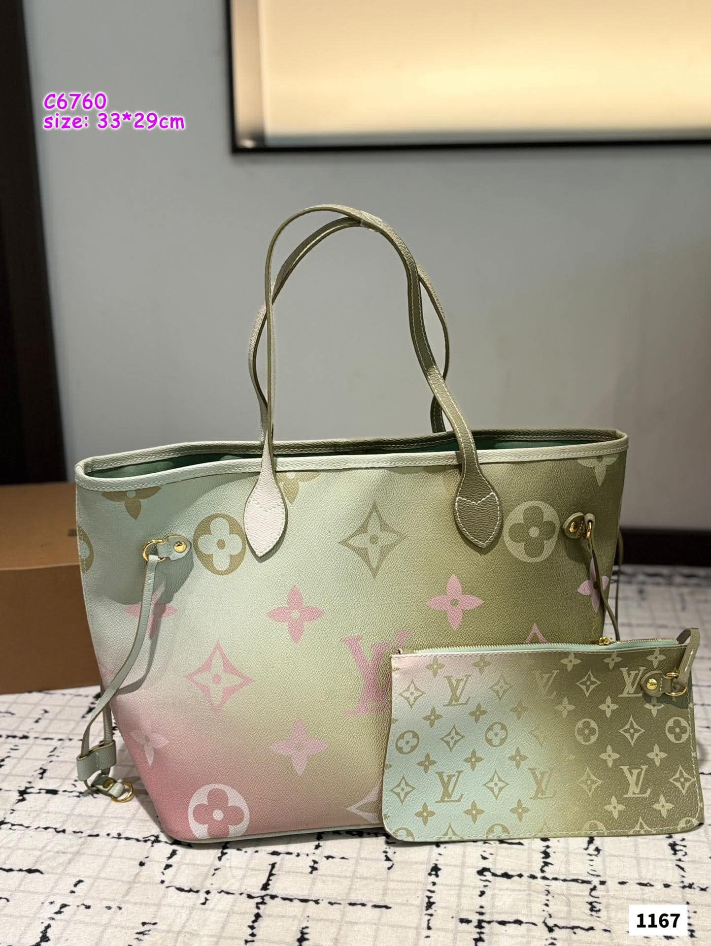 L Never-Full Ombre Pink/Green