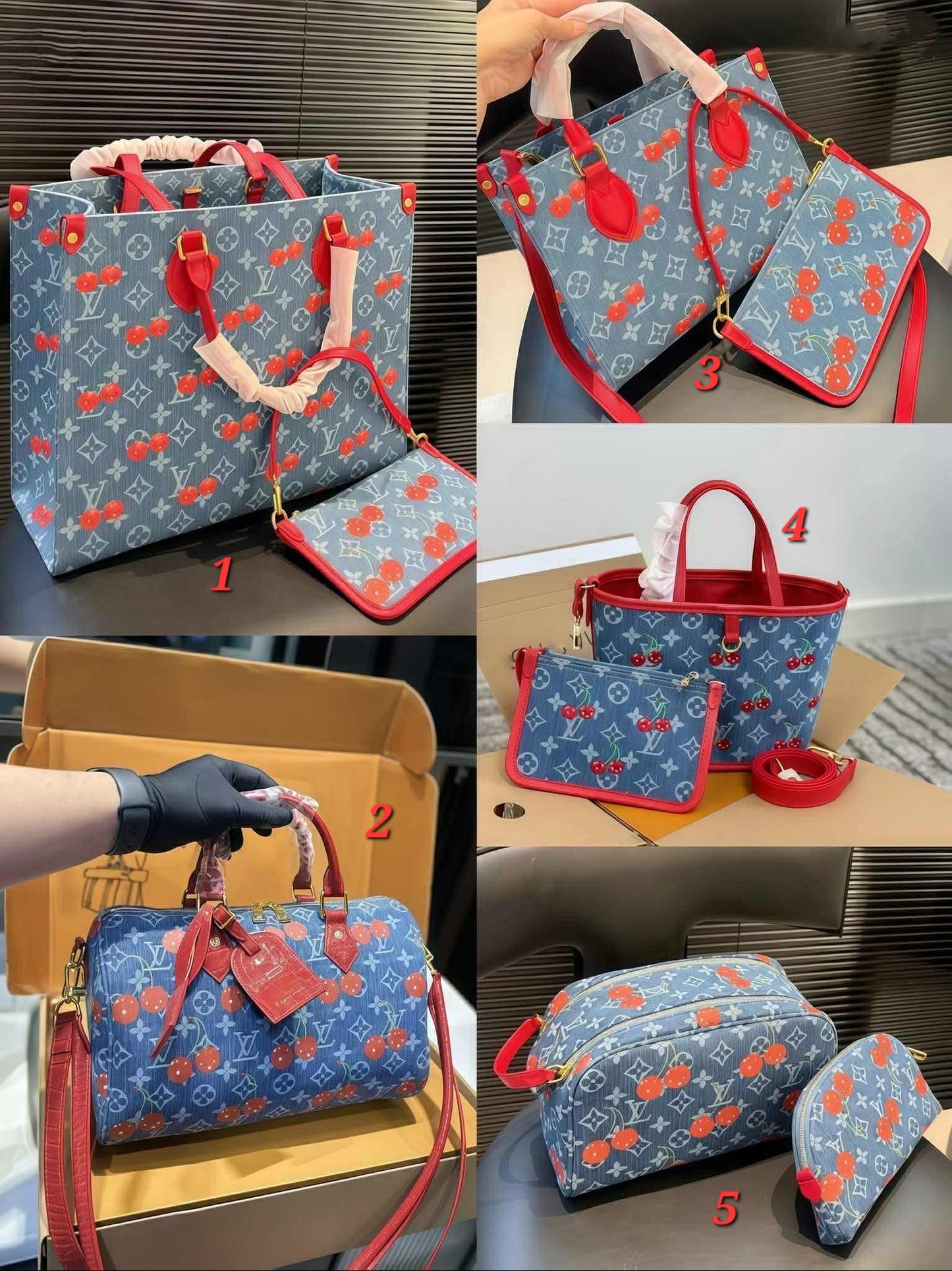 L Denim/Cherry Collection