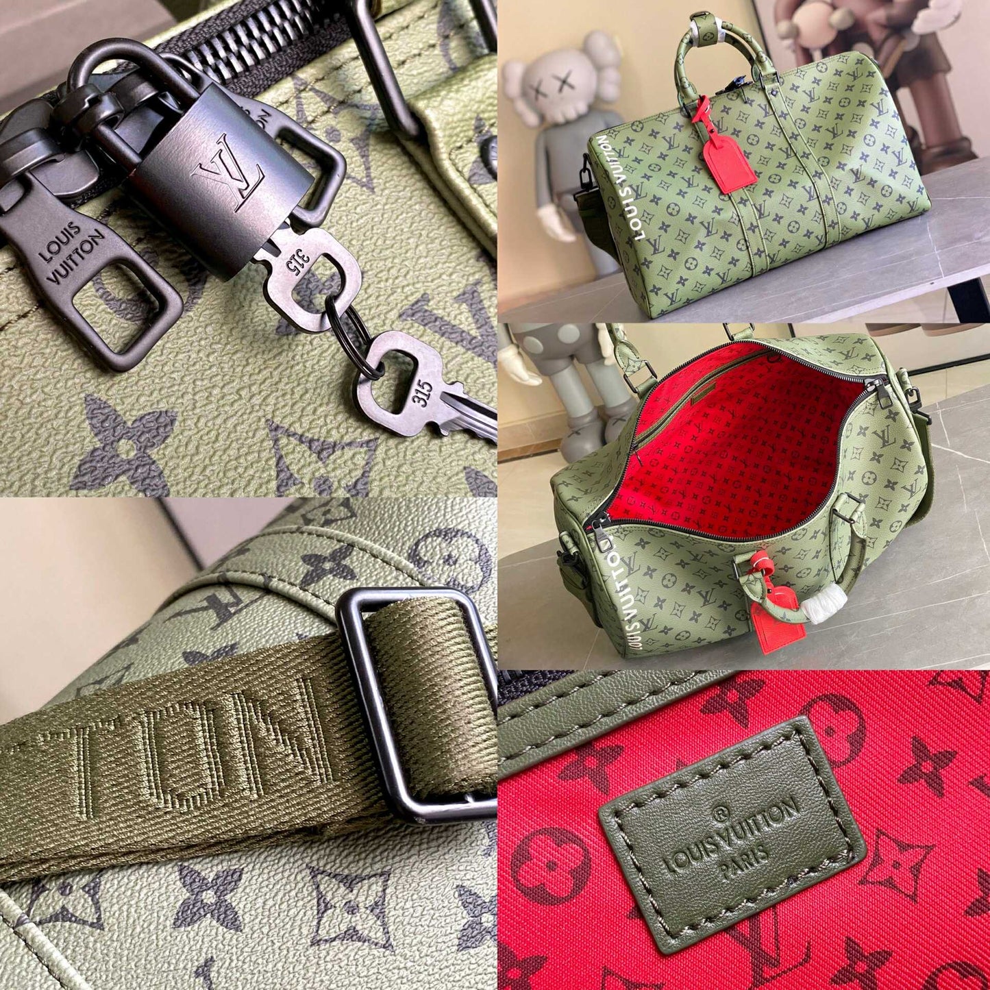 L Olive/Red Duffle