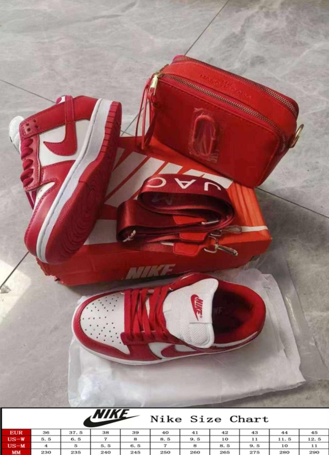 NKE Shoe/Bag Red on White