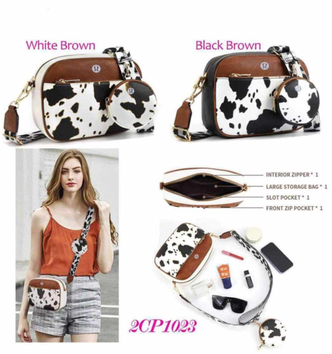Lu Cow Print Bag