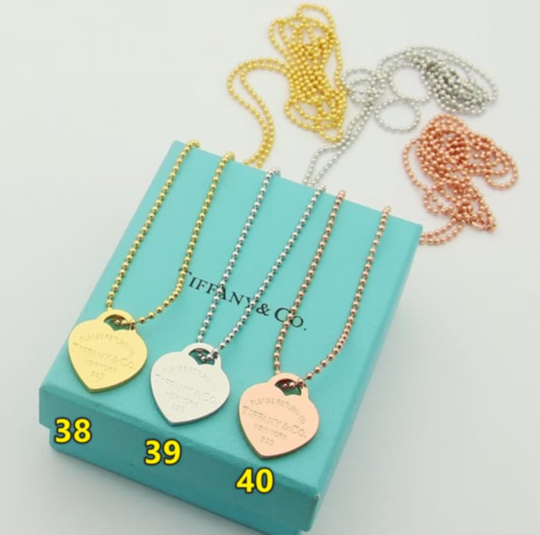 T Heart Necklace Ball Chain