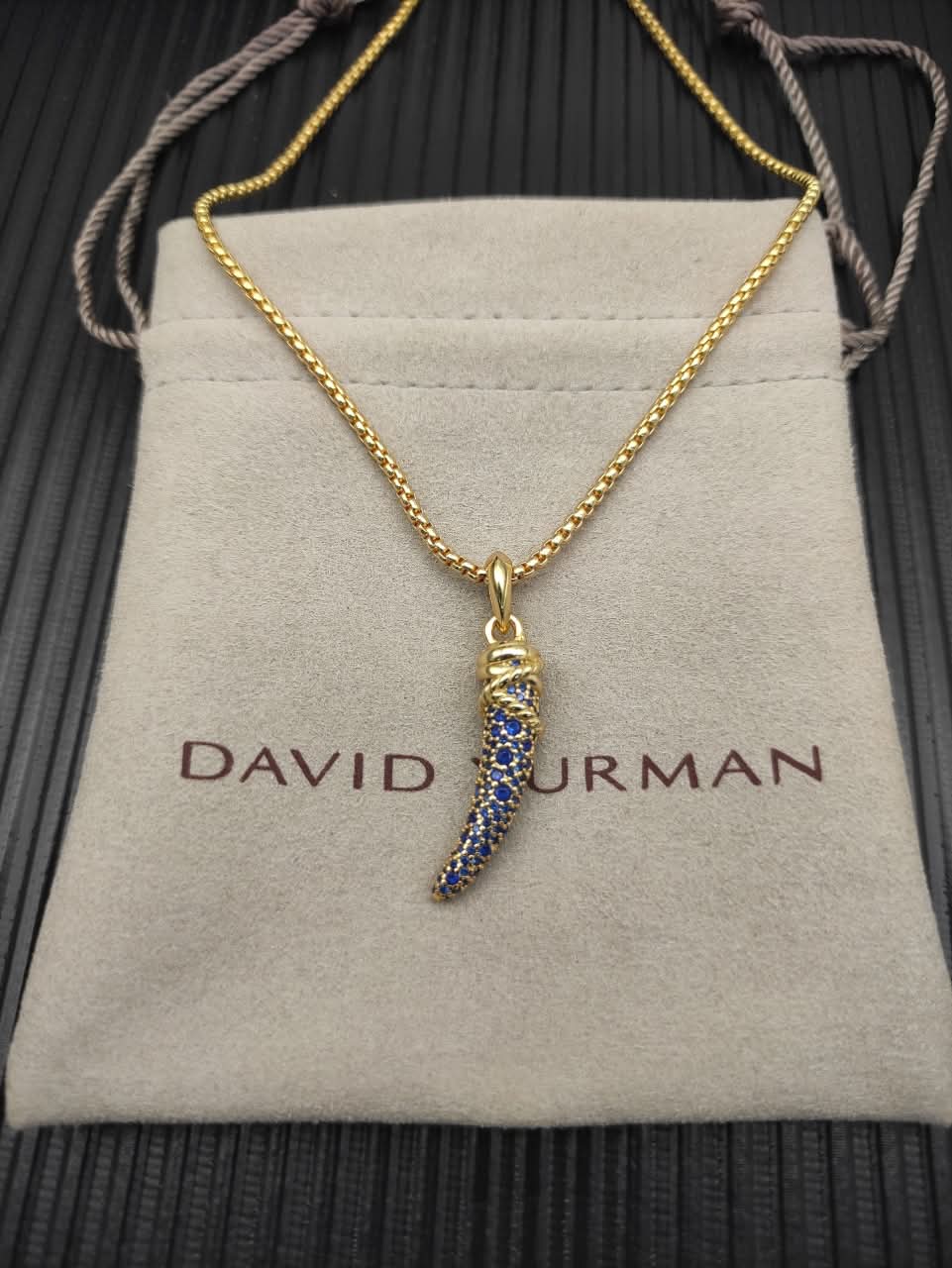 DY Blue Horn Necklace