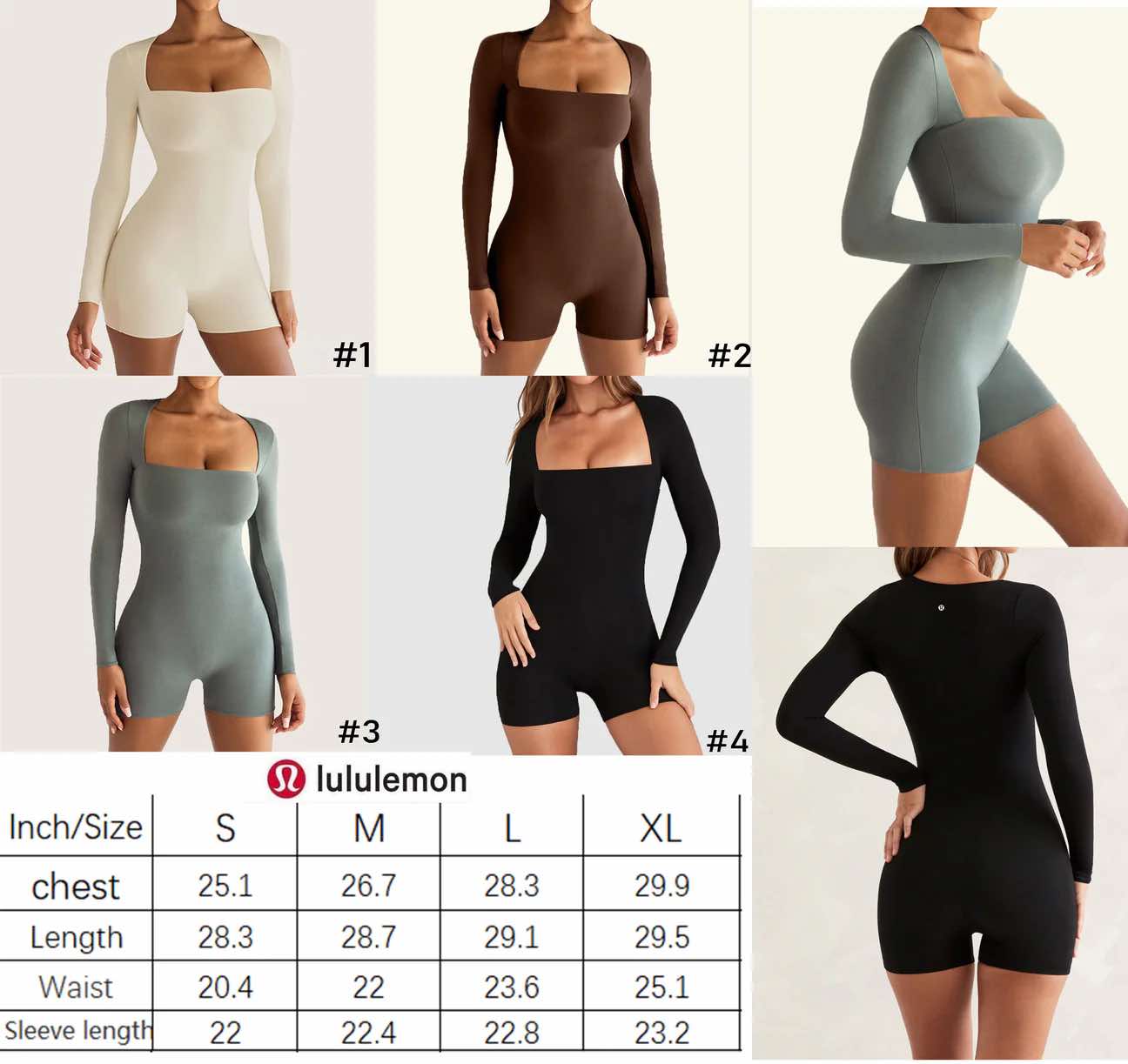 π Lu Bodysuit Long Sleeve/Shorts