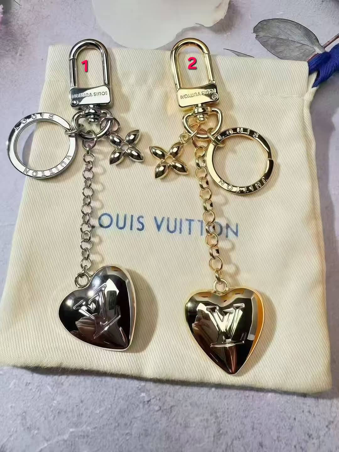 L Heart Keychains New!!