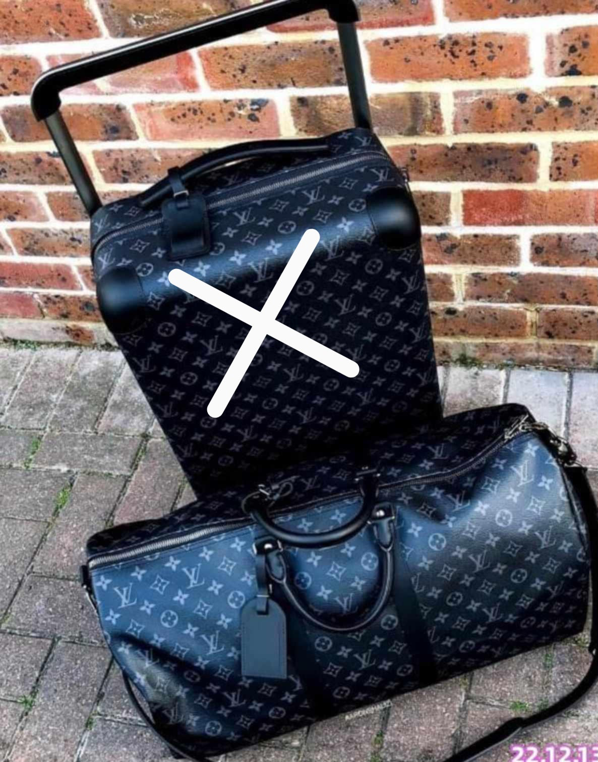 L Black Boujee Mono Duffle