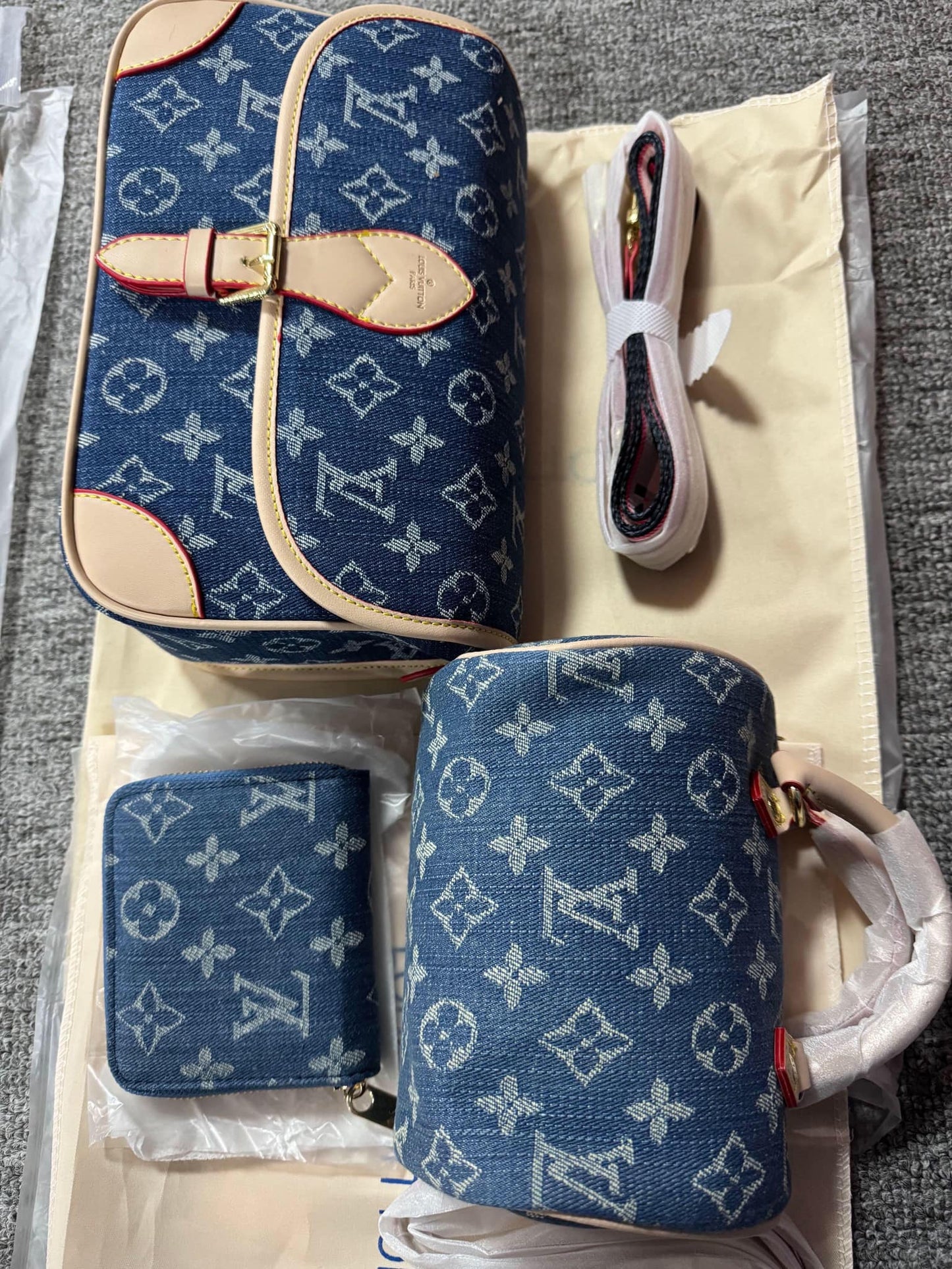 L Denim Bag Set