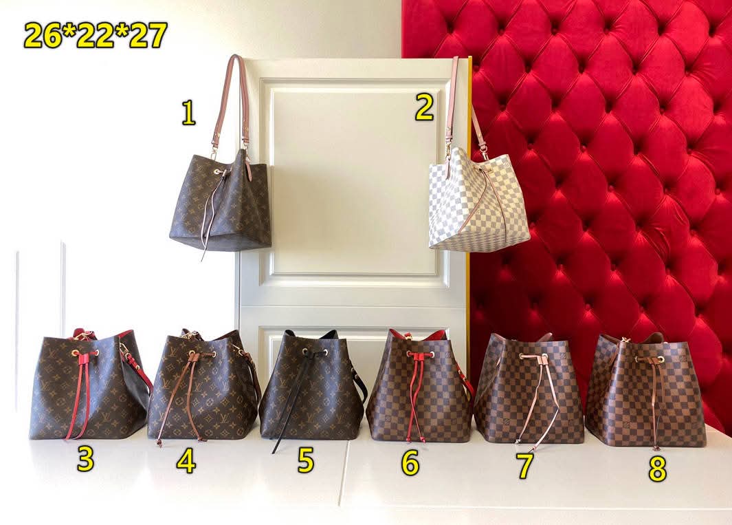 L Mono Drawstring Bags 1-8