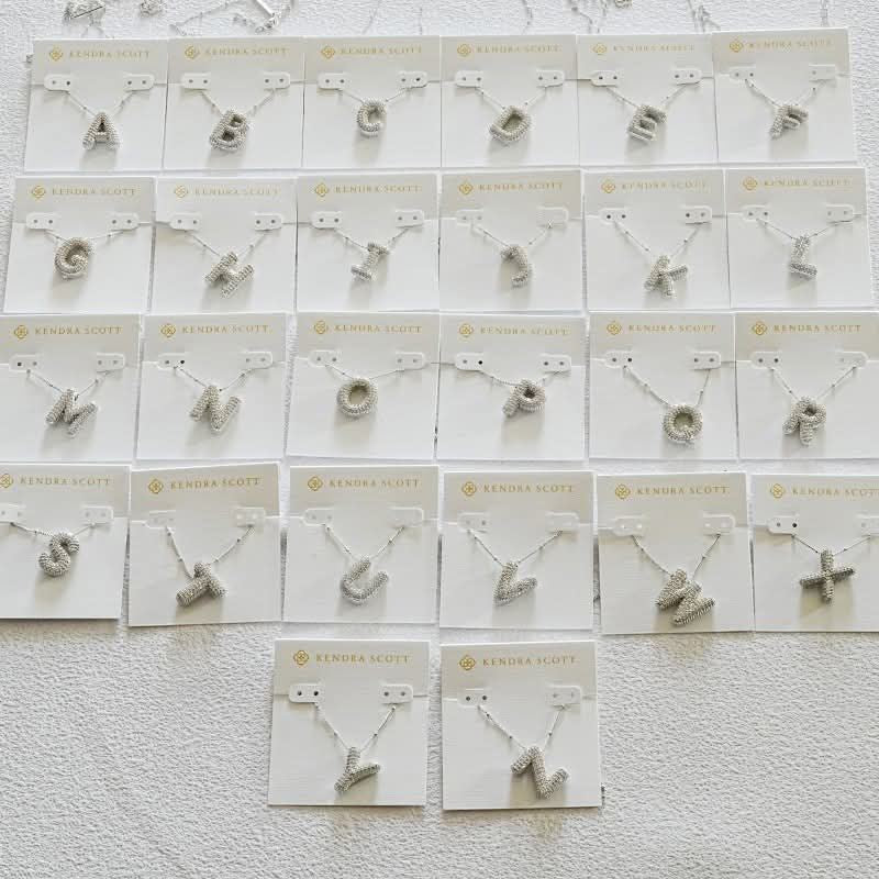 K-S New Silver Initial Necklace