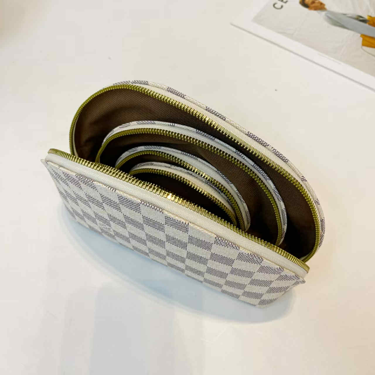 L Checker Cosmetic Bag Sets