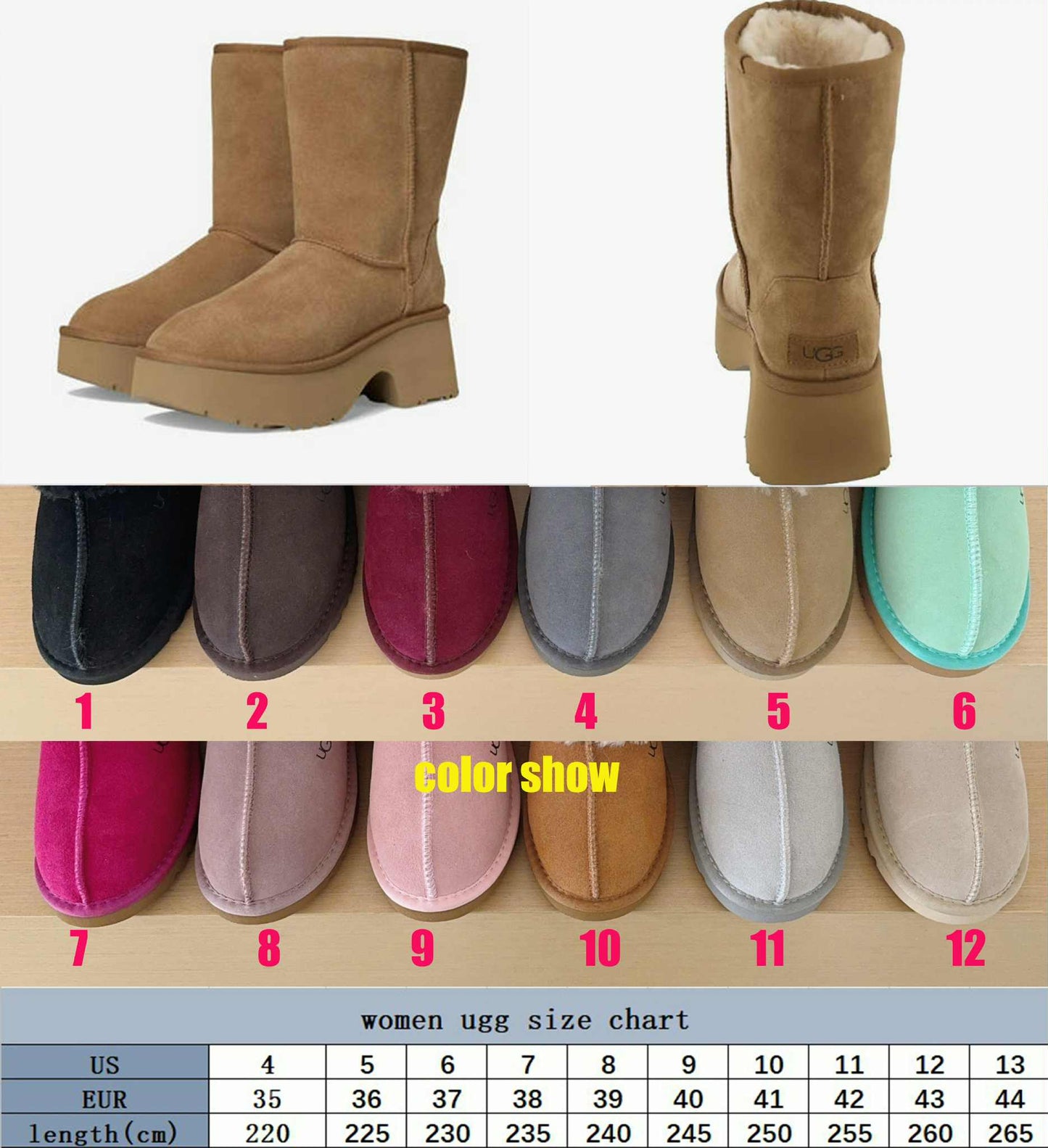 U Heel Boots 7-12