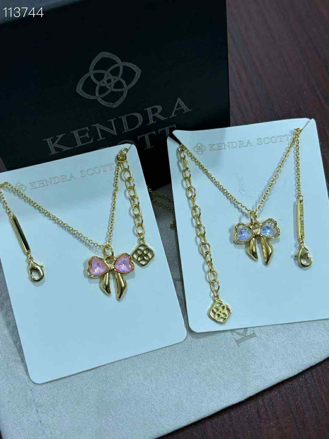 K-S Bow/Gem Necklaces