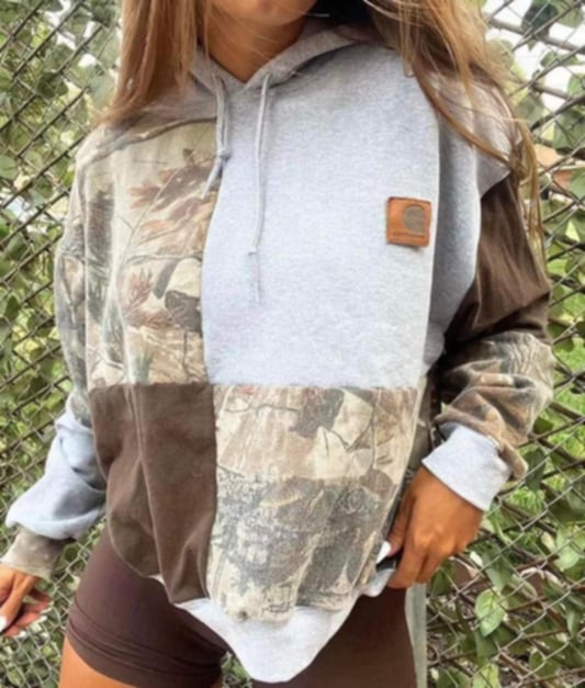 Womans Camo Patch Hoodie