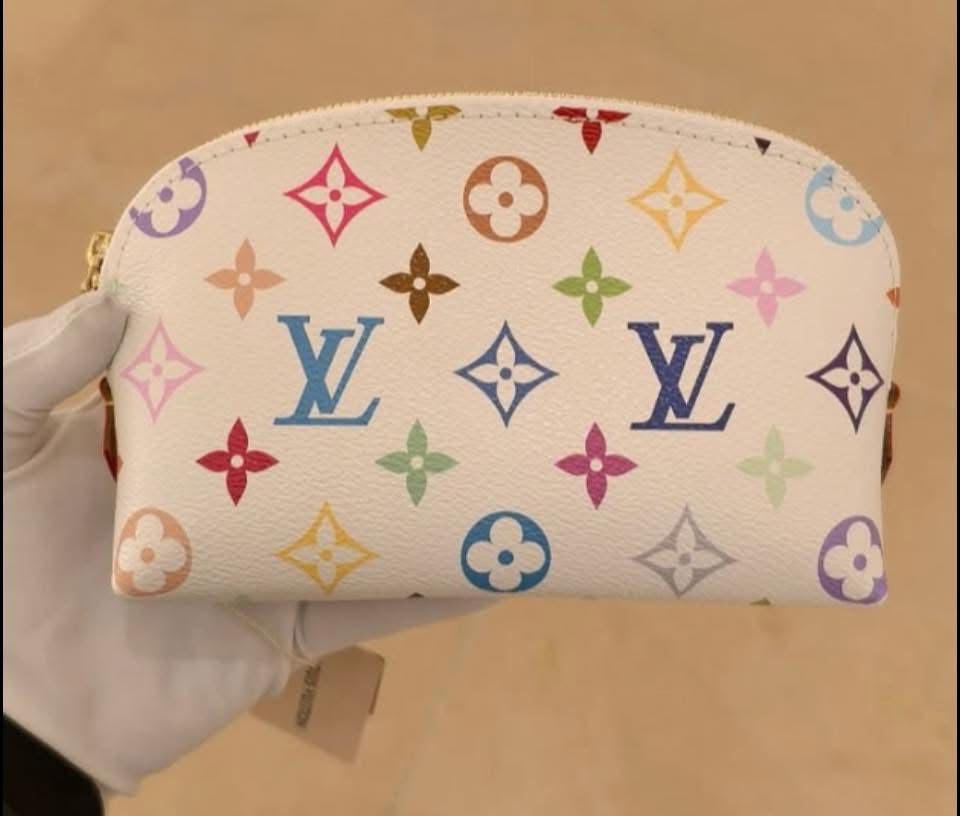 L White Cosmetic Bag