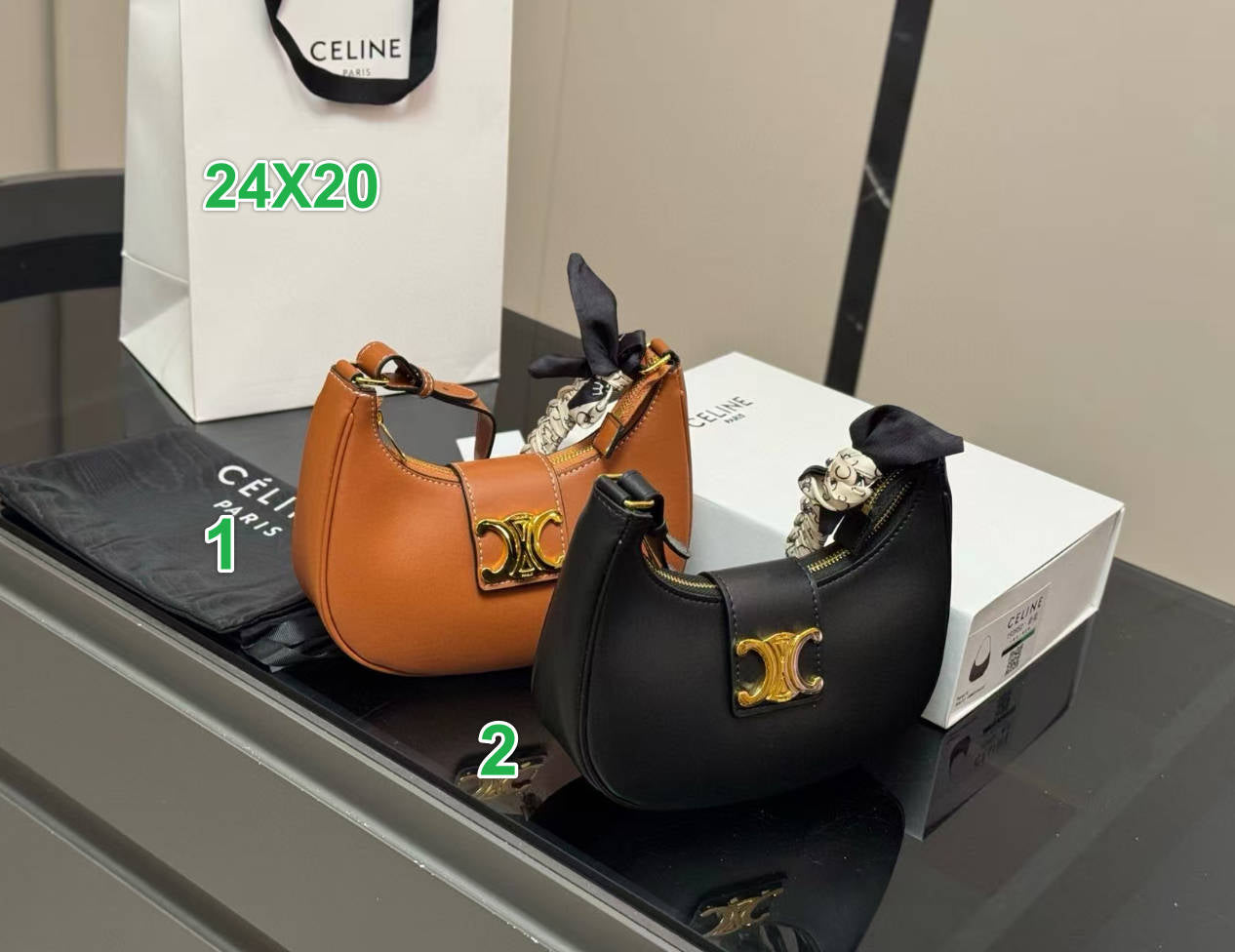 C Shoulder Bags Brown/Black