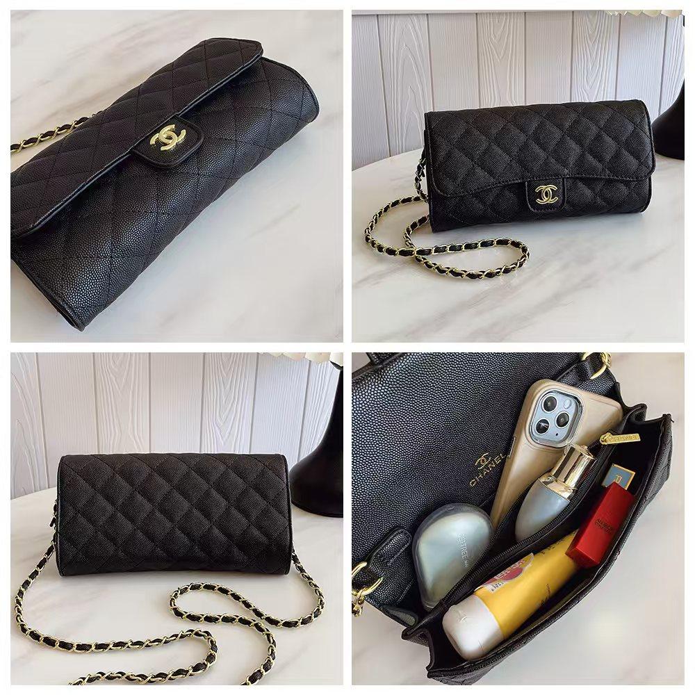 CC Quilted Black Clutch/Chain Bag