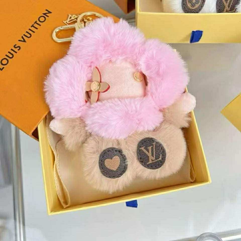 L Fur Keychain