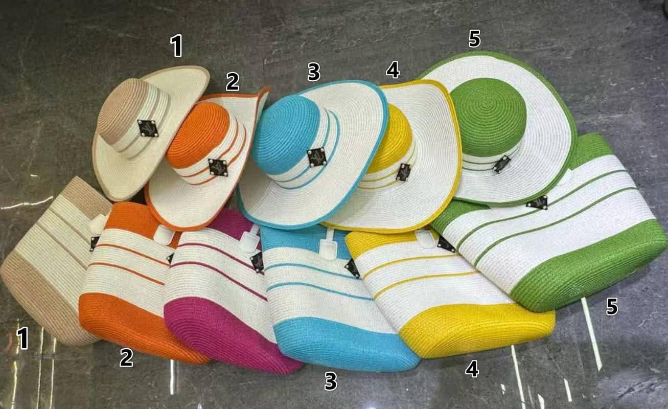L Stripe Hat & Tote Bag Sets