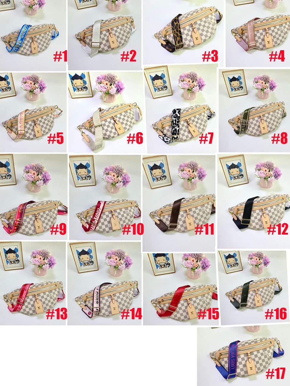 L White Check Bum Bags New