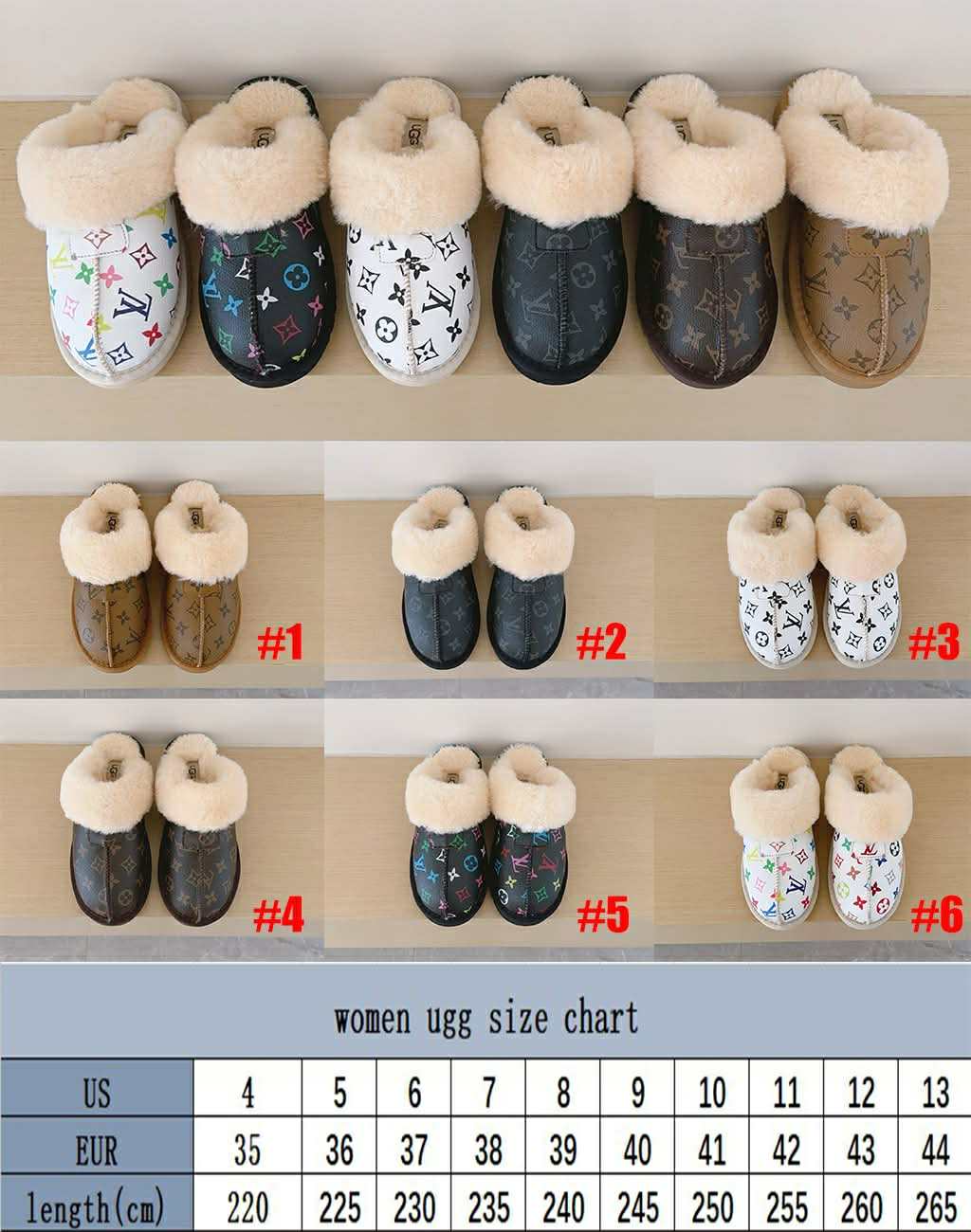 U Mono Slippers w/Fur 2