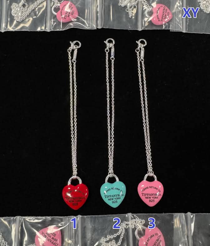 T&C Heart Necklaces R/B/P
