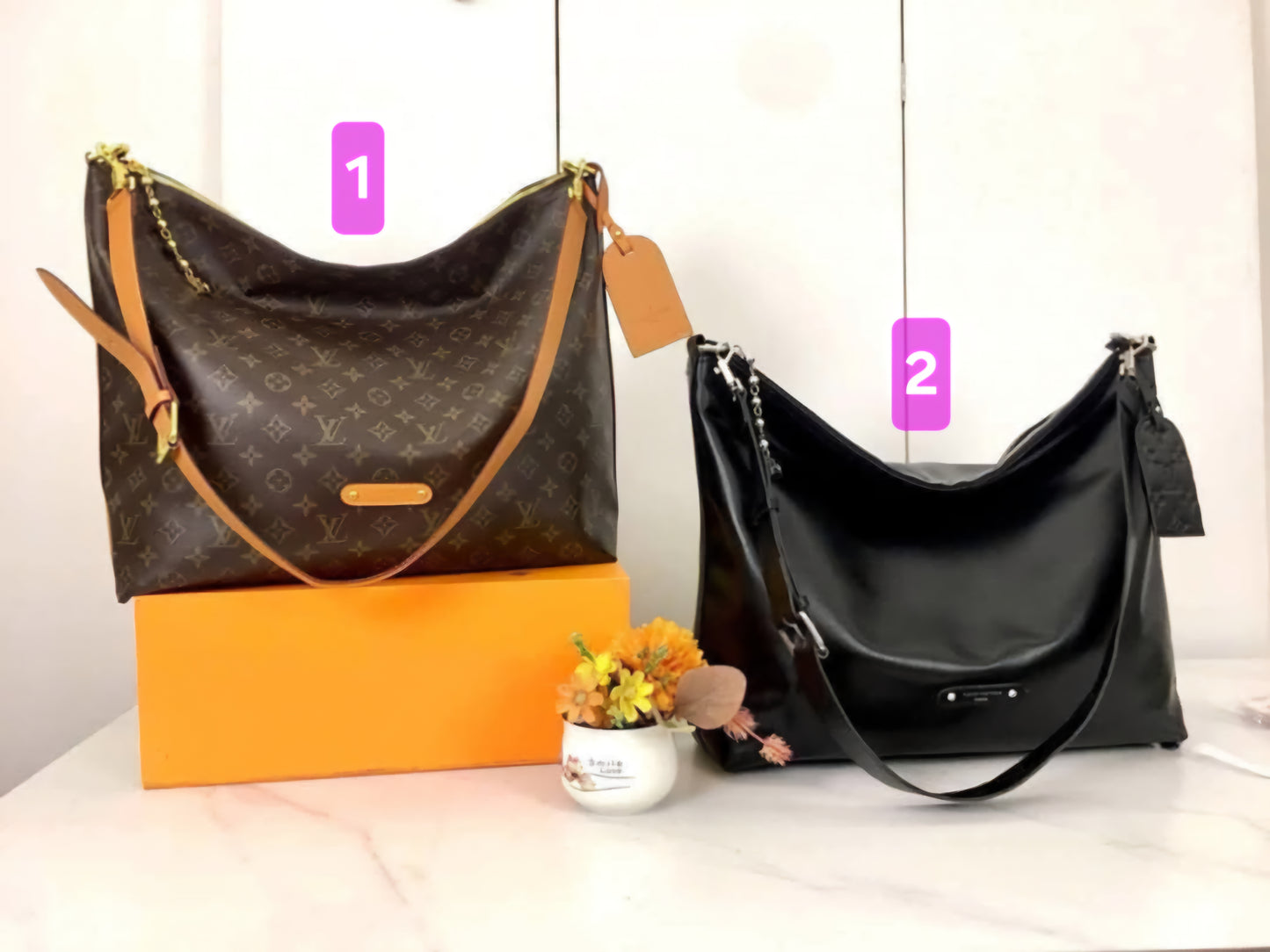 L slouch Bags Black & Mono