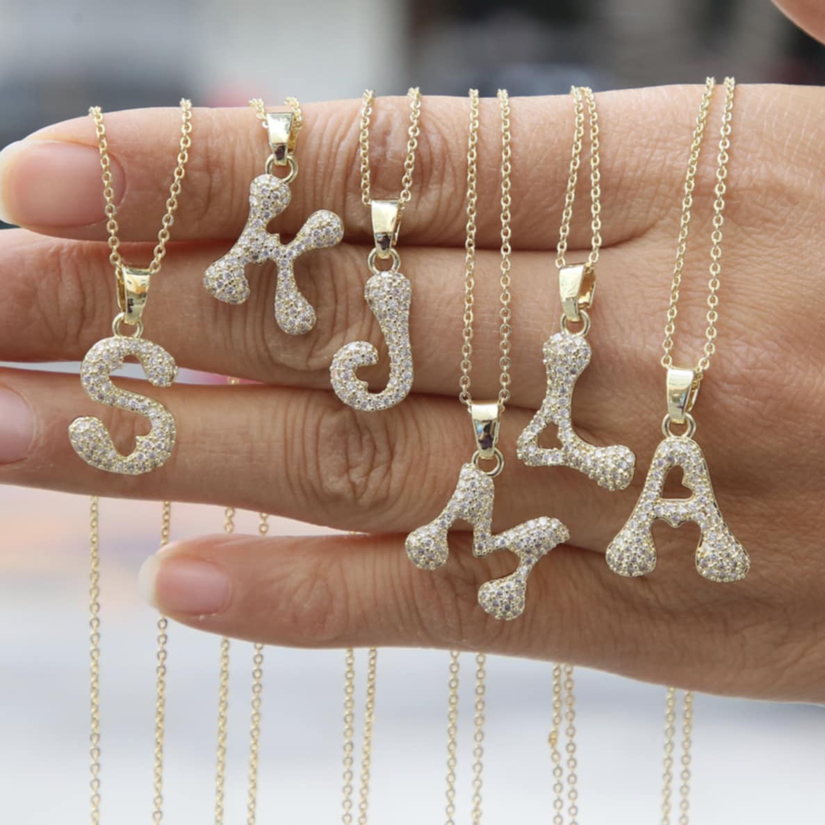 Encrusted Initial Necklace