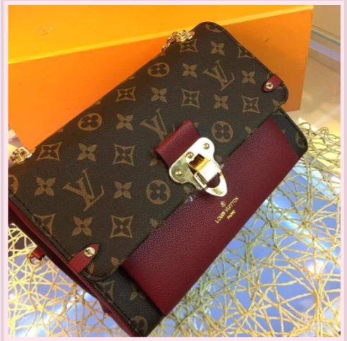 L Mono/ Burgundy Bag