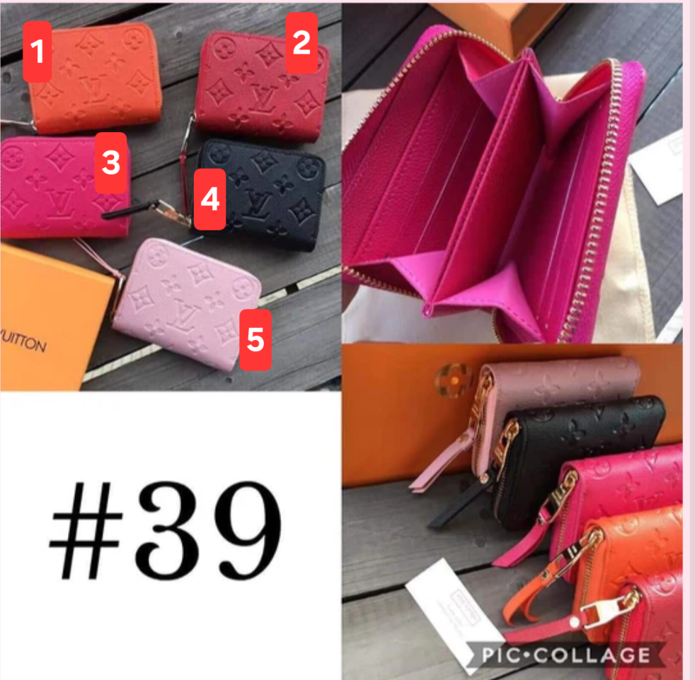 L Small Mono Zip Wallets