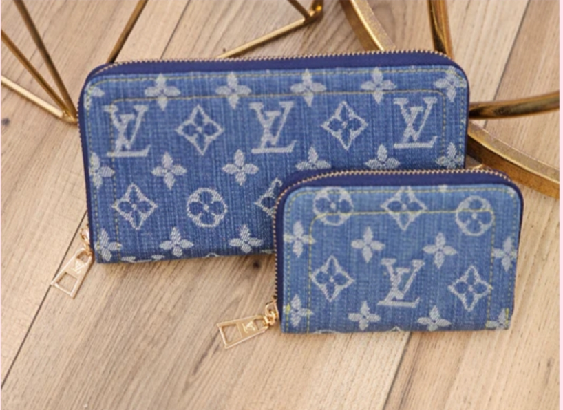 L Denim Mono Wallets