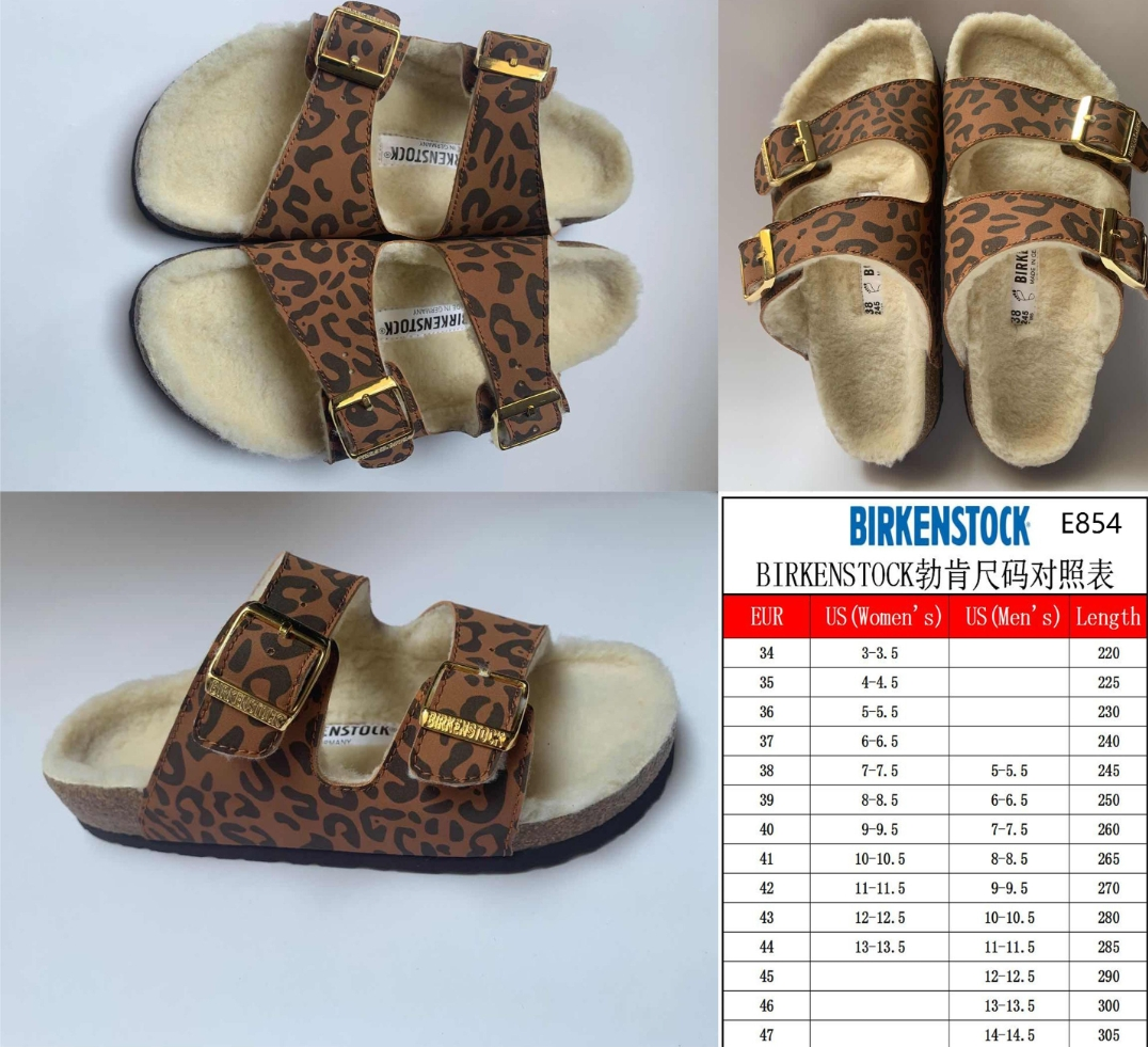 B-irk Leopard Sandals Lined