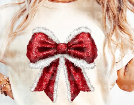 Xmas Bow Tee or Pullover