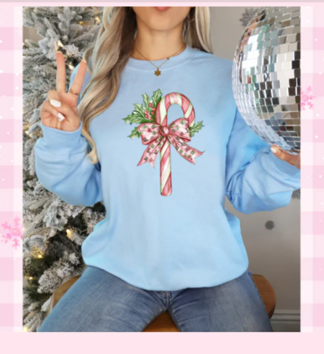 Candy Cane Graphic Tee or Pullover