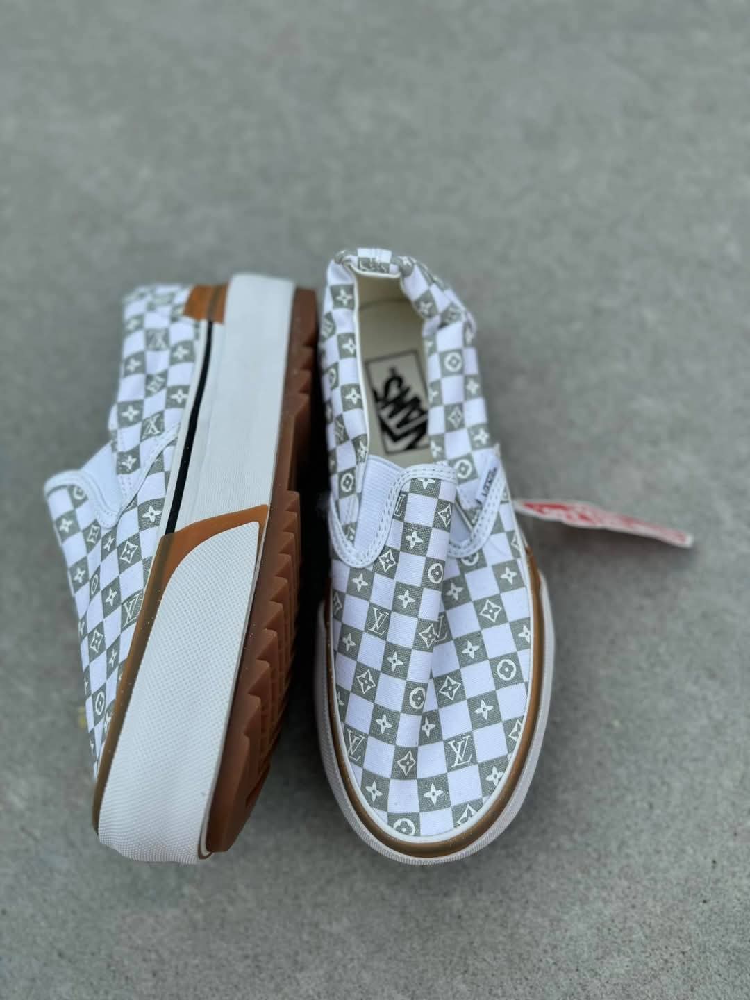 V Boujee Slip On Sneakers Checker